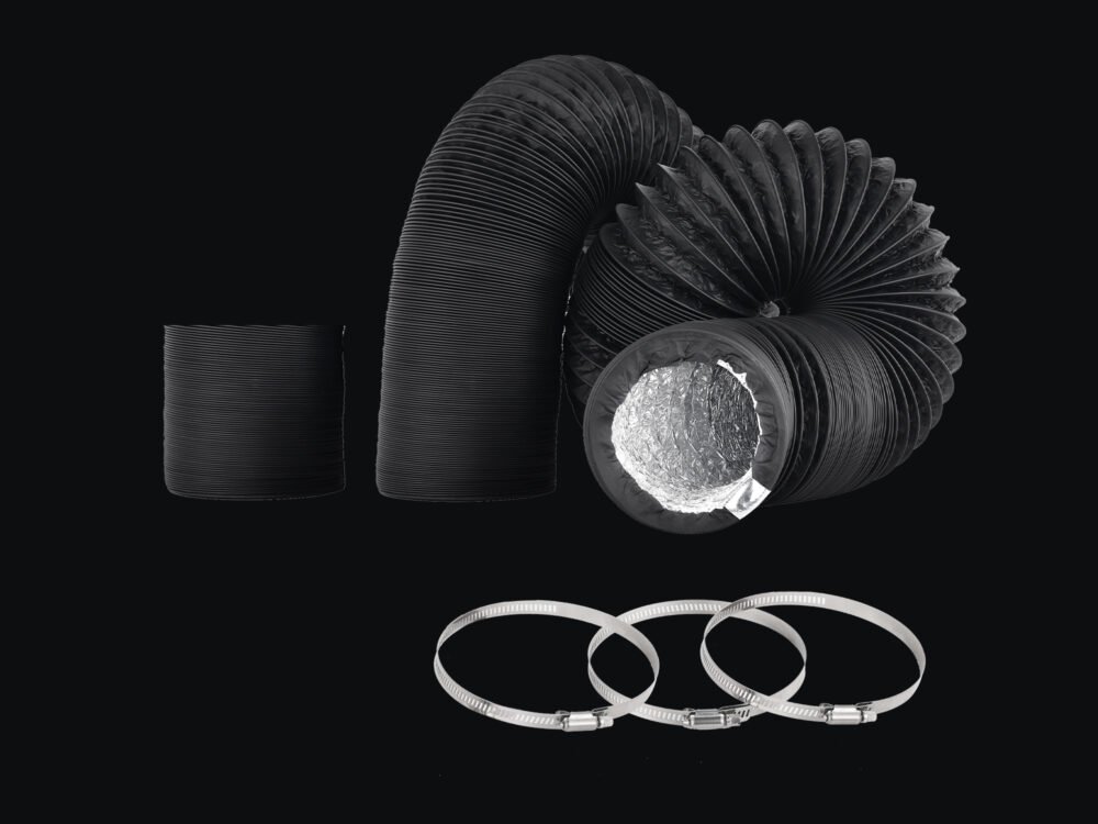 4/6inch flexible aluminum duct, heavy-duty 4-layer protection, 25 feet long, suitable for heating, cooling, ventilation and exhaust scenarios
