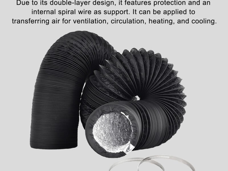 4/6inch flexible aluminum duct, heavy-duty 4-layer protection, 25 feet long, suitable for heating, cooling, ventilation and exhaust scenarios