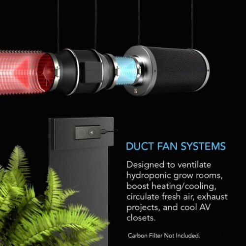 GH duct fan pro4, Quiet Inline Duct Fan System with Temperature Humidity VPD Controller, 4-Inch