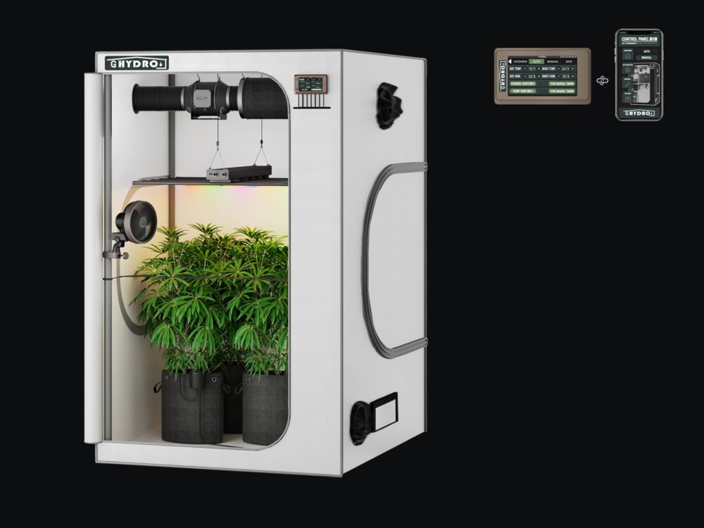 4X4 - 白色 48"x48"x80" 1680D Mylar Grow Tent Kit with Smart Controller & Full Grow Equipment Set