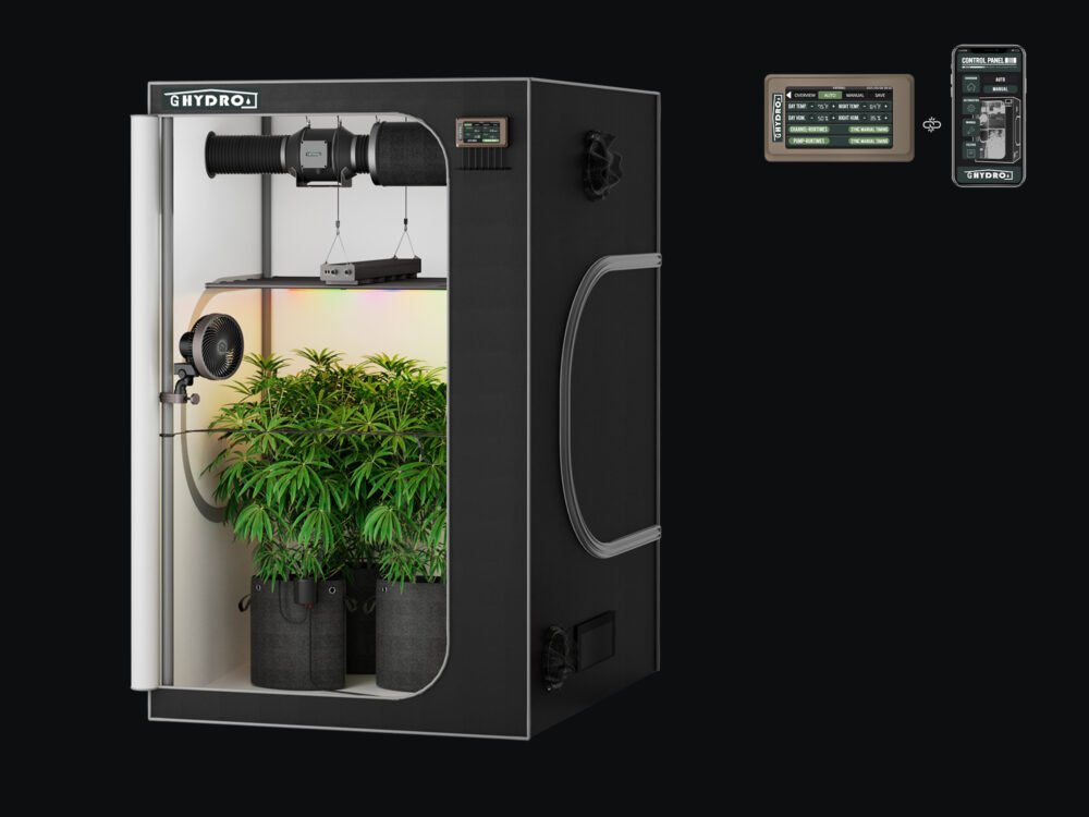 4X4 - 黑色 48"x48"x80" 1680D Mylar Grow Tent Kit with Smart Controller & Full Grow Equipment Set