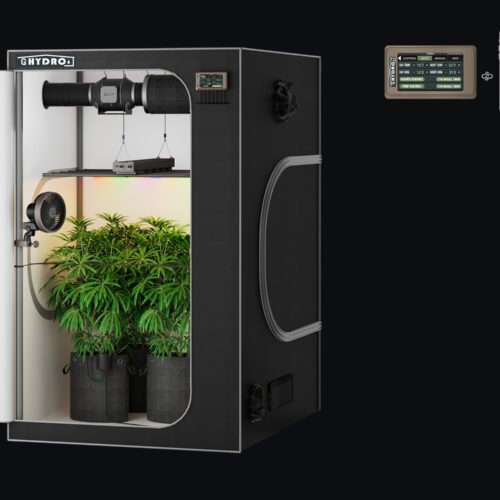 4X4 - 黑色 48"x48"x80" 1680D Mylar Grow Tent Kit with Smart Controller & Full Grow Equipment Set