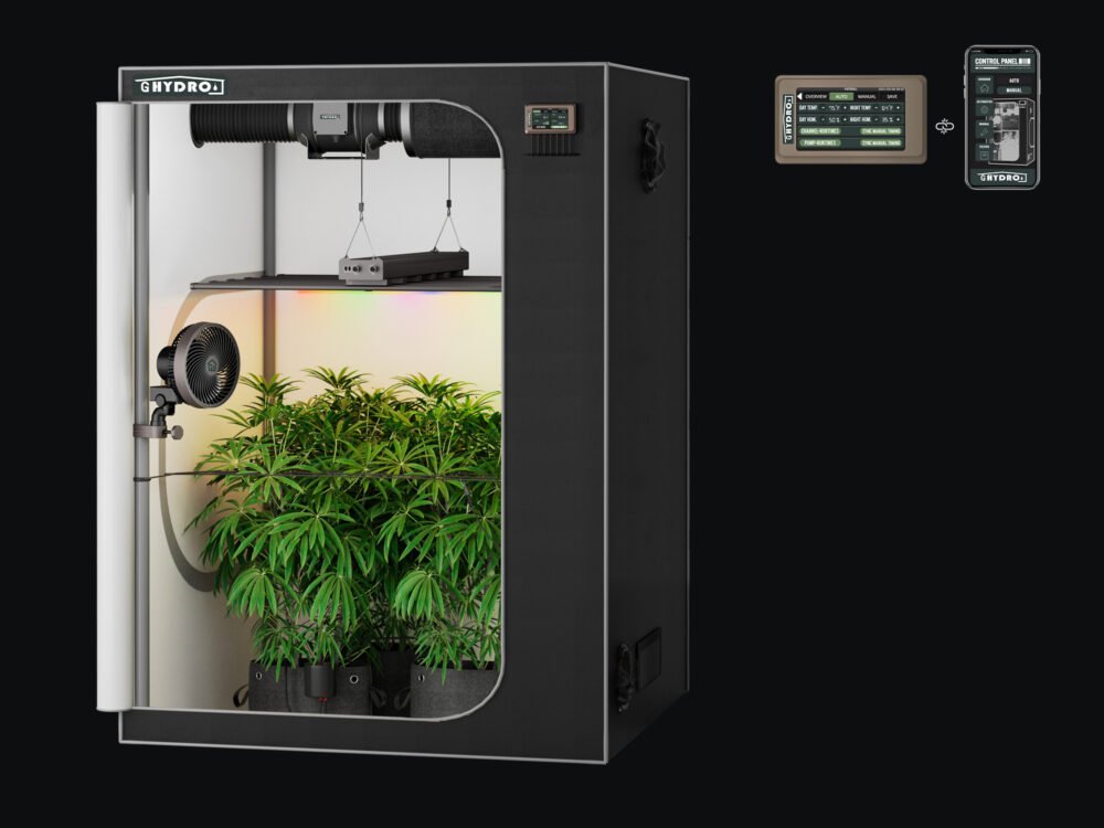 5X3 - 黑色 60"x30"x80" 1680D Mylar Grow Tent Kit with Smart Controller & Full Grow Equipment Set