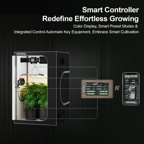 36"x36"x72" 1680D Mylar Grow Tent Kit with Smart Controller & Full Grow Equipment Set