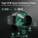 4 Inch Inline Duct Fan Ventilation Kit, 205 CFM Quiet EC Fan with LCD Speed Controller, Carbon Filter & Flexible Ducting for Grow Tent Hydroponics - Image 2